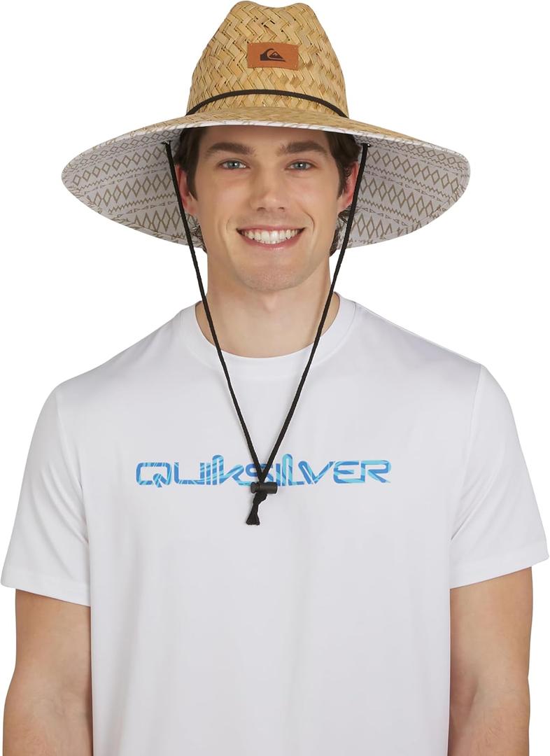 Quiksilver Men's Wide Brim Outdoor Lifeguard Straw Sun Hat (Large-X-Large, Twill)