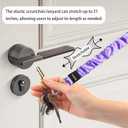 Lanyardio Stretchy Scrunchie Lanyard for ID Badges Keys, Cute Teacher Lanyard for Women with 2 Card Holders 19.6 Inch (Purple)