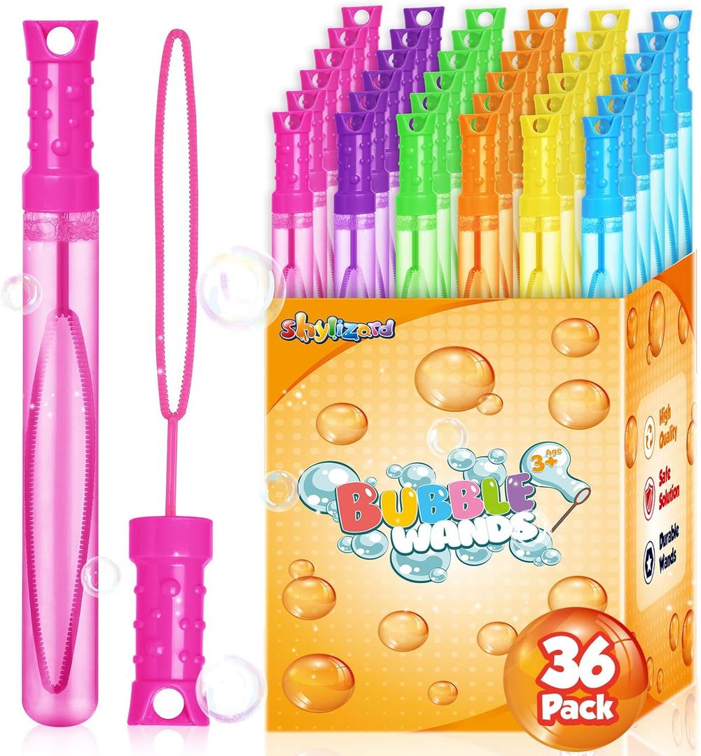 36PCS Bubble Wands for Kids,Bulk Bubble Wand for Kids Party Favor, Bubble Maker for Party Favor,Birthday,Goodie Bags, Wedding, Carnival Prizes, Summer Outdoor Toy Gifts, Assortment 6 Colors