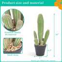 Artificial Cactus 16 INCH Tall Fake Cactus Plants Faux Cacti Saguaro with Planter for Indoor Outdoor Home Office Shop Garden Decoration