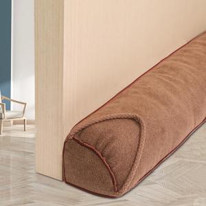 Triangle Under Door Draft Stopper 32 inch Weighted Draft Blocker Bottom Seal Noise Air Guard for Doors and Windows, Brown