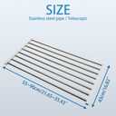 Hershii Extendable Closet Shelf Wardrobe Rail Metal Hanging Rod Storage Rack Expanding Clothes Divider Separator Organizer for Cabinet Cupboard Kitchen Bathroom, (21.65''-35.43'') X 16.82''