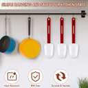 Set of 3 High Temp Silicone Spatulas Heat Resistant Rubber Commercial Heavy Duty Silicone Scraper Spatula with Handle for Kitchen Baking Cooking(10 x 2 Inches,Spoon Spatula)