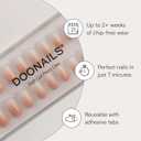 DOONAILS Soft Gel Press On Nails - 28 Pcs Kit with Stickers in 14 Sizes Pink, Short Square Reusable Glue On Fake Nails, Handmade & Salon-Quality Finish, Vegan & Cruelty-Free, Uas Postizas
