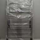 APEXCHASER Clothes Drying Rack with 4 Wings, Stainless Steel Drying Rack Clothing with Height-Adjustable, Foldable Gullwings Laundry Drying Rack, Indoor Outdoor Use, No Assembly, Black