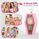 2 x Protective Case with Keychain, Large Clear Figure Display Bag for 17cm Doll, Portable Small Doll Storage, Dustproof Scratch-Resistant for Standing (Doll Not Included), Pink