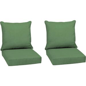 Arden Outdoor Deep Seat Cushion Set (2-Pack), 24 in x 24 in, Weather-Proof, Rain-Proof, Fade Resistant Patio Cushion for Chair, Sofa, and Couch Bright Moss Green Leala