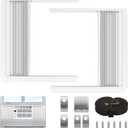 Window Air Conditioner Side Panels with Frame, Adjustable AC Insulation Side Panels for Window Units, Air Conditioner Accordion Filler Curtain Kit Replacement for 5000 BTU Units