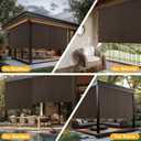 sunoff Patio Blinds Outdoor for Porch, Cordless Patio Roller Up Shades with Shade Cloth for Porch Gazebo Pergola Balcony Backyard, 2 Poles & 1 Fabric, Mocha, 72" Wx72 H
