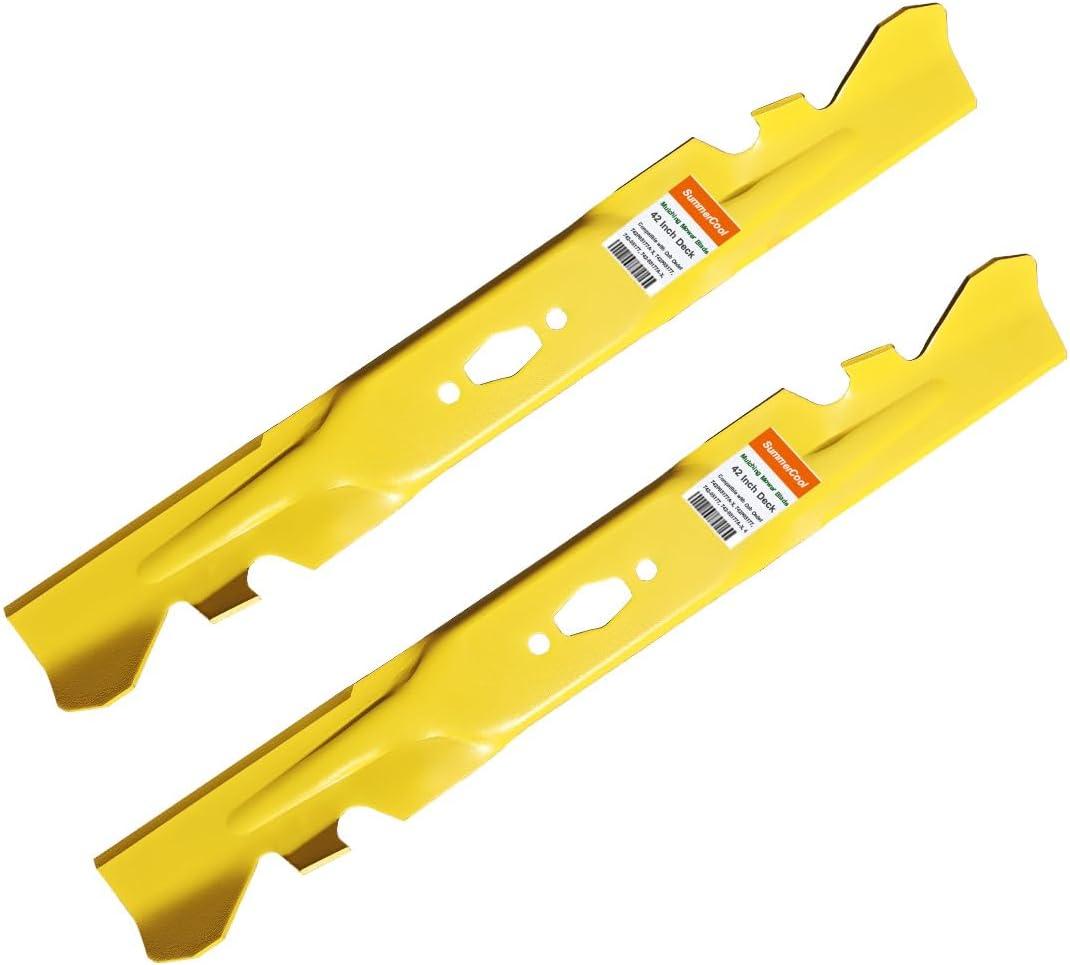 SummerCool 42" Mower Blades Replacement for Cub Cadet ZT1-42 XT1-LT42 ZT1-42E ZTS1-42 XT2-LX42 42 Inch Decks Mowers,742P05177A-X Mulching Mower Blades (2 Pack)
