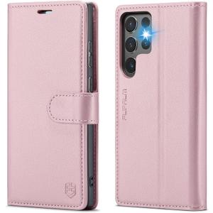 Wallet Case for Samsung Galaxy S24 Ultra, RFID Blocking Credit Card Holder, PU Leather Folio Flip Kickstand Protective Shockproof Cover for S24 Ultra (Rose Gold, for S24 Ultra - 6.8")
