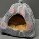 GINIDEAR Guinea Pig Bed, Guinea Pig Warm Hideout House Accessories Cozy Bed for Small Animals Hamsters Chinchillas Dwarf Bunnies Hedgehogs. M, Greyheart (M-10" x 10")