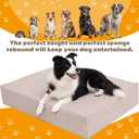 Extra Thick Orthopedic Dog Bed 36x26.5x8 Inch Memory Foam Bed Perch for Medium Large Senior Dogs Pain Relief, Bedside Sleeping Mattress, Waterproof Gray Cover (Pad Only)