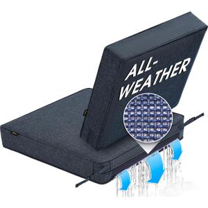 SUNROX All-Weather DryFast Foam Outdoor Patio Furniture Cushions, FadeShield Water Resistant Deep Seat Cushion with DryMesh Drainage, Durable Low Maintenance Couch Cushion, 23"x26"x4" Heather Indigo