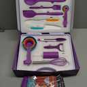 Kids Cooking Sets Real, Kids Cooking and Baking Set with Storage Case Kid Safe Knives Cutting Board Apron Cookbook Toddler Cooking Utensils, Montessori Kitchen Tools, Birthday Gifts for Girls Boys