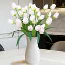 2 x Homsunny 18.9 "Large Pink and White Imitation Tulip Artificial Flowers, 30-Piece Pack. Perfect for spring weddings, Valentine's Day, Easter, Mother's Day, and elegant home and table vase arrangements.