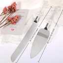 2 x 2-Piece Elegant Cake Cutting Set, Exquisite Server with Serrated Design, Includes Cake Cutting tool and Pie Spatula for Pastry, Pizza and Desserts for Wedding Birthday Christmas (Silver)