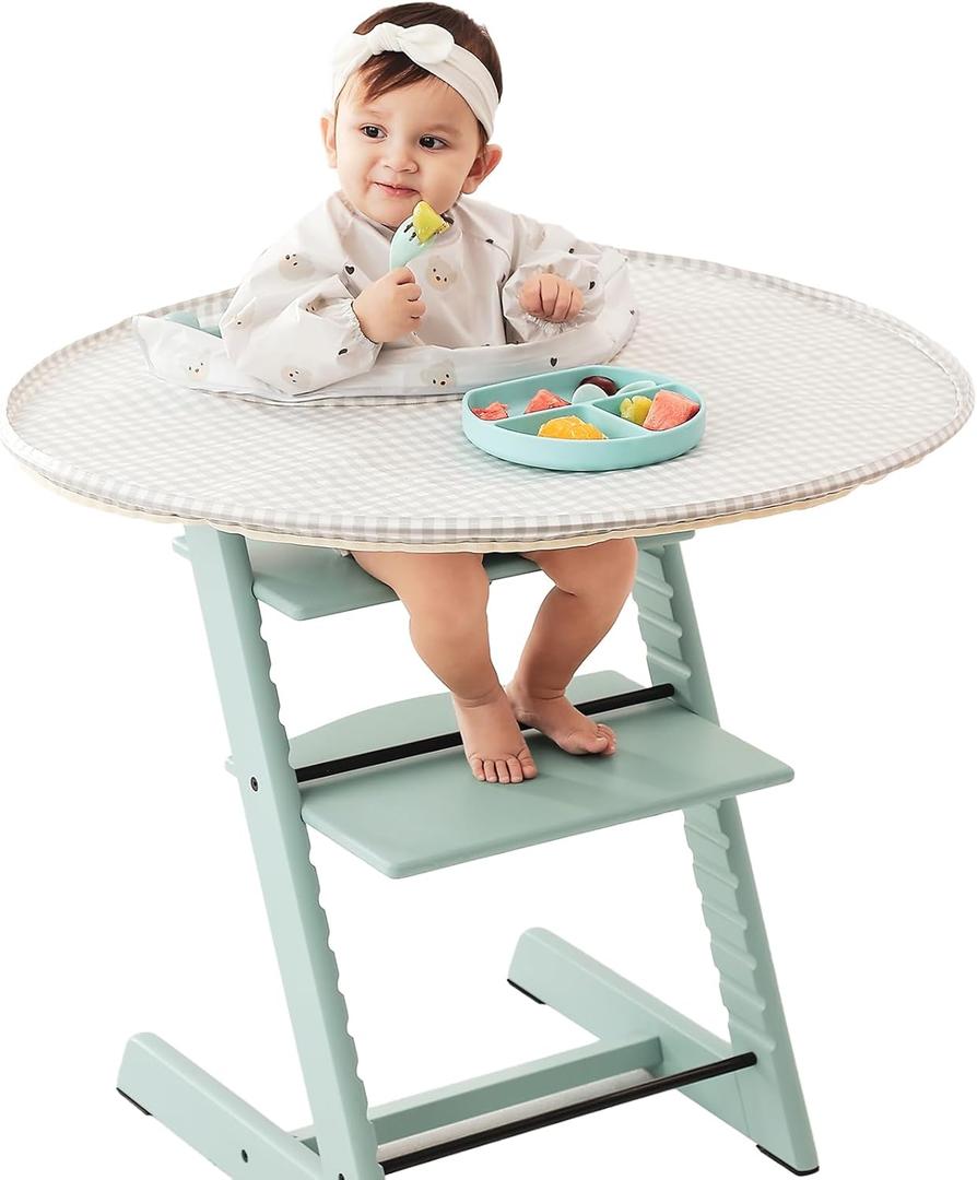 MITCHENIFY Food Catcher Fit for Stokke Tripp Trapp High Chair, Waterproof Long Sleeve Eating Bib, Baby Feeding Essentials, Accessories for Highchair