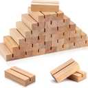 FSWCCK 30 Pieces Wood Place Card Holders Wood Table Number Stands Picture Holder Acrylic Sign Holders for Ceremony Birthday Party Home Decoration