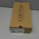 Coutgo Womens Espadrilles Mary Jane Flats Closed Sqaure Toe Ballet Flats Comfortable Dress Shoes, Black/PU, Size 8