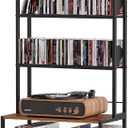 DVD Storage Vinyl Record Storage Rack, 6-Tier CD Rack Tower with Drawers for CDs, DVDs, Albums, Books & Games, Vinyl Record Holder & DVD Shelf Organizer for Living Room & Home Office, 20.8x11.8x63Inch