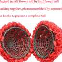Artificial Flower Ball for Centerpieces Bridal Wedding Artificial Wedding Party Centerpieces Decorations, 7.8inch (5, Red)