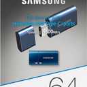 SAMSUNG Type-C USB Flash Drive, 64GB, Transfers 4GB Files in 15 Secs w/Up to 300MB/s 3.13 Read Speeds, Compatible w/USB 3.0/2.0, Waterproof, 2022, Blue, MUF-64DA/AM