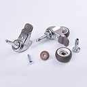 2 Inch Rubber Caster Wheel Set of 4with Brake with 5/16" x 1-1/2" (8 x 38mm) Stem and 20mm Dia Sockets, for Furniture Crib Trolley Dining Car Casters
