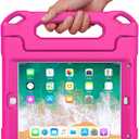 SUPLIK Kids Case for iPad 5th/6th Generation (9.7 inch, 2017/2018), iPad Air 1 & Air 2 & Pro 9.7 Case with Screen Protector, Durable Shockproof Kids Cover with Handle Stand, Pink