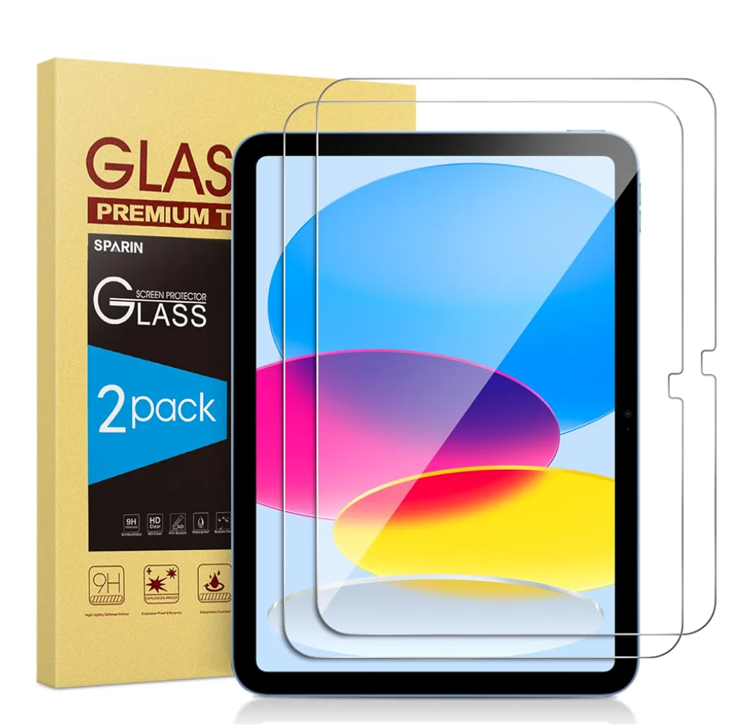 SPARIN Screen Protector for iPad 11th 10th Generation (iPad A16 11-inch 2025/10.9 inch 2022), 2 Pack Tempered Glass for iPad 11/10 Gen, Case Friendly, Anti-Scratch, Touch Sensitive