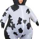 Cow Costume Adult,Inflatable Cow Costume,Milk Cow Blow Up Suit Funny Costume for Halloween Party (White)