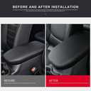 INTGET Center Console Armrest Cover for 2025 Toyota RAV4 Accessories 2024 2023 2022 2021 2020 2019 Leather Middle Console Lid Cover Pad Protector Elbow Arm Rest Covering Car(Black)