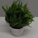 Artificial Potted Green Fern Plant for Indoor, Faux Greenery Bush Bouquet with White Berry Pinecone Accents, 16" Tall Set of 4, Fake Plants Arrangements Home Dcor