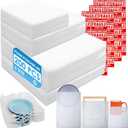 200 Pack Cushion Foam Pouches 3 Sizes wrap pouches with 12x12 Inch Foam Wrap Sheets dish packing kit Moving Fragile Items Packing Moving Supplies for Storage and Shipping With 50Fragile Stickers
