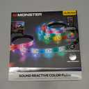 Monster 13.1ft Color Flow Multi-Color LED Light Strip, Indoor, Fun Flash Mode, Remote Control, Dimmable, Self Adhesive, Timer, 120 RGB+IC LEDs, USB Powered, Multi-White, Sound Reactive