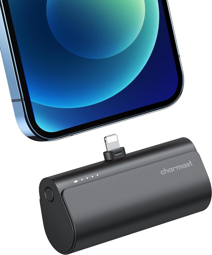 Charmast Small Portable Charger 5000mAh, Ultra-Compact 20W PD Fast Charging Power Bank Mini Battery Pack Compatible with iPhone 14/14 Pro Max/13/13 Pro Max/12/12 Pro Max/11/XR/X/8/7/6, and More (Black)