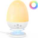 Night Light for Kids, Baby Night Light with Sound Machine, RGB Egg Night Light for Nursery, Stepless Dimming, Touch Control, Night Lamp for Kids Bedroom, Safe & Harmless, Eye-Caring (White)