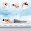 MASVIS King Size Dual Layer 4 Inch Memory Foam Mattress Topper, 2 Inch Gel Memory Foam and 2 Inch Cooling Pillow Top Mattress Pad Cover for Back Pain, Medium Support