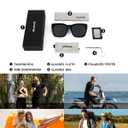 Meeloog Polarized Fit Over Glasses Sunglasses for Women UV Protection, Trendy Square Wrap Around Shades for Driving Riding