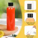 Dandat 100 Pcs Plastic Juice Bottles with Caps Clear Shot Bottles Bulk Empty Reusable Clear Beverage Containers with Lids, Label, Pen for Milk, Drinking, Potion, Ginger Shots, Whiskey(6 oz)