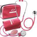 PrimaCare Medical DS-9197-PK Professional Classic Series Manual Adult Size Blood Pressure Kit, Emergency Bp kit with Stethoscope and Portable Leatherette Case, Nylon Cuff, Pink