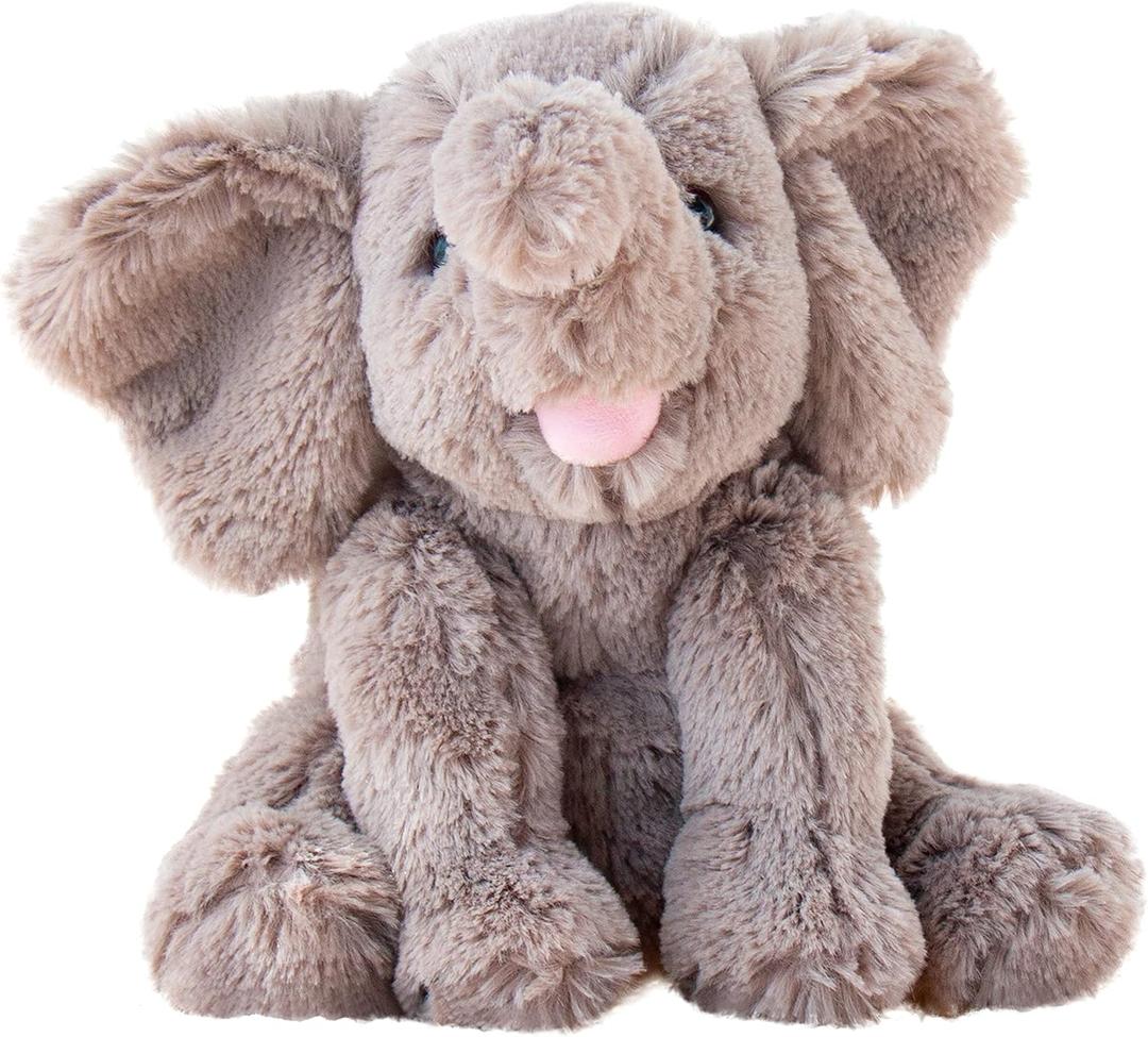 Hopearl Adorable Plush Calf Elephant Toy Floppy Elephish Ultra Soft Stuffed Animal Gift for Boys Girls Kids Toddlers, Gray, 9''