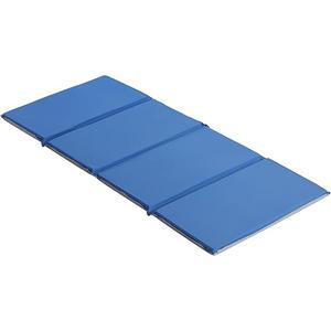 ECR4Kids Everyday Folding Rest Time Mat, 4-Section, 1in, Sleeping Pad, Blue/Grey