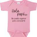 BIBIBLISSBABY Hola Papá Baby Announcement Onesie,Funny Spanish Pregnancy Announcement Infant Bodysuit for Grandparents to be,Baby Coming Soon Shower Reveal Idea Gift (Blush), XS