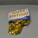 Gold Happy Birthday Balloons Banner 16 Inch Mylar Foil Letters, Inflatable Party Decor and Birthday Decorations for Women, Men, Boys & Girls Kids and Adults, Reusable, Party Supplies