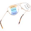 MAYSUNGLASS Oversized Aviator Progressive Multifocal Reading Glasses Women Men +2.5 - Blue Light Lenses, Metal Frame,UV400 - Eyeglasses with Clear Vision
