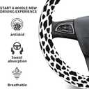 Elastic Car Steering Wheel Cover, Universal 15 inch Non-Slip Breathable Neoprene Steering Wheel Protector, Car Accessories for Women Men Fit Auto, Suvs, Truck Cow Print