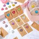 Motiskyy 50 Set Pocket Hug Token Bulk Heart Shape Stones with Hug Card Organza Bag Greeting Keepsake Exchange Relationship Card for Friend Family Colleague Back to School Gifts Celebration of Life