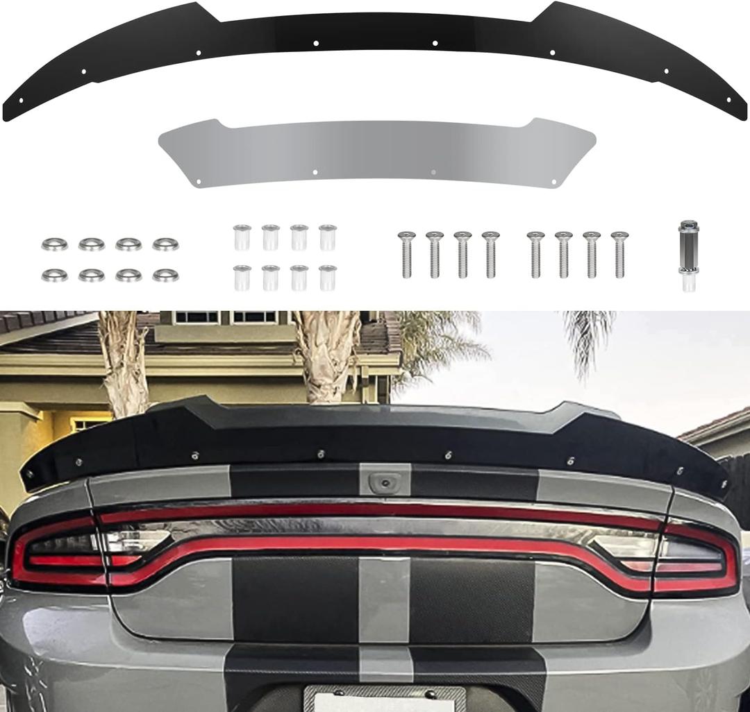 Venom V2 Wickerbill Spoiler for Dodge Charger 2015-2023 SRT Hellcat ScatPack Add-on Rear Spoiler with RivNut Tool