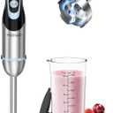 FRESKO Immersion Handheld Blender 500W with 700ml Beaker, 12-Speed & Turbo Mode Hand Blender Stick, 304 Stainless Steel Blades for Soup, Smoothie, Puree, Baby Food